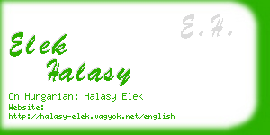 elek halasy business card